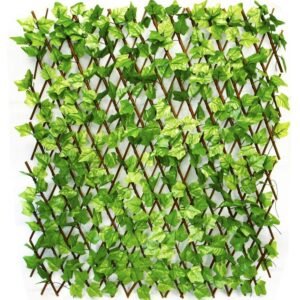 Durable Plastic Artificial Grass Fence for Outdoor Decor – UV Protected, Weather Resistant, Easy to Install – Green (Pack of 1)
